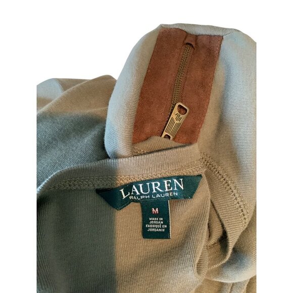 Lauren Ralph Lauren patch elbows  men’s cotton top armygreen long sleeves unisex - Picture 5 of 6